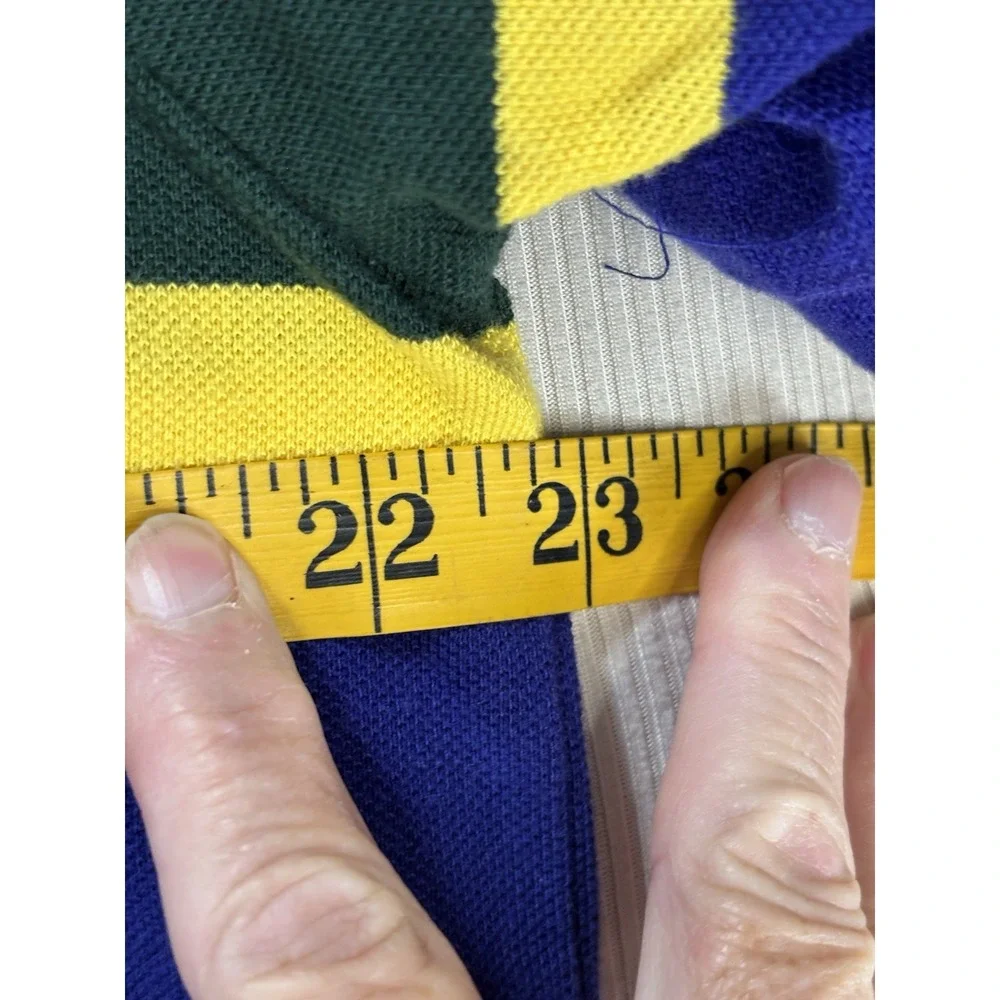 Polo Ralph Lauren Multi Striped 100% Cotton Mesh Polo Shirt Men's XL